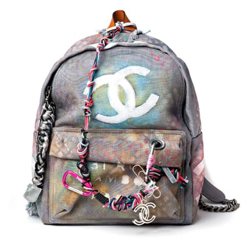 chanel graffiti backpack ebay|Chanel graffiti printed backpack.